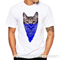 MISYAA Cat Cartoon T Shirts for Men Cowboy White Tee Shirt Short Sleeve Sweatshirt Muscle Tank Top Pals Gifts Mens Tops Blue B07NCS237M
